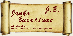 Janko Buletinac vizit kartica